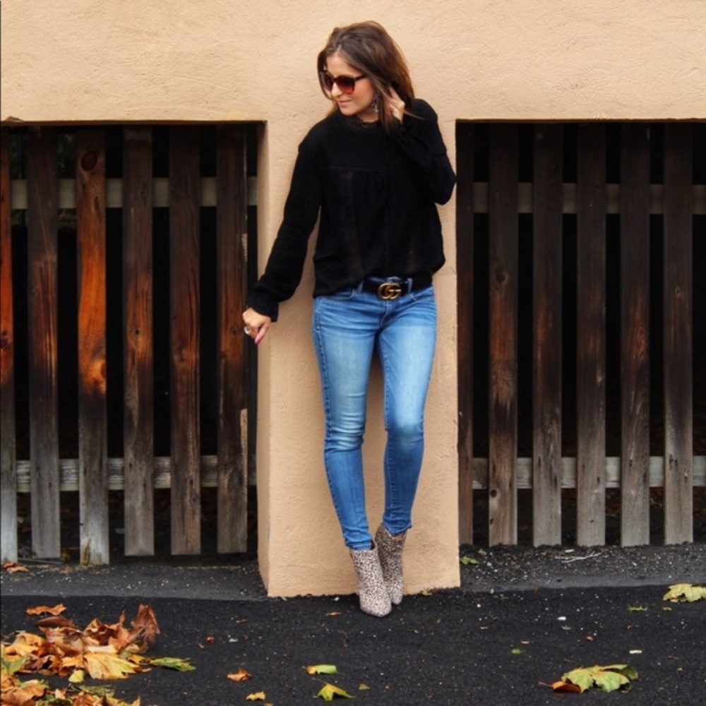 Nadia Rima Mock Lace Black Top - Picture 5 of 5